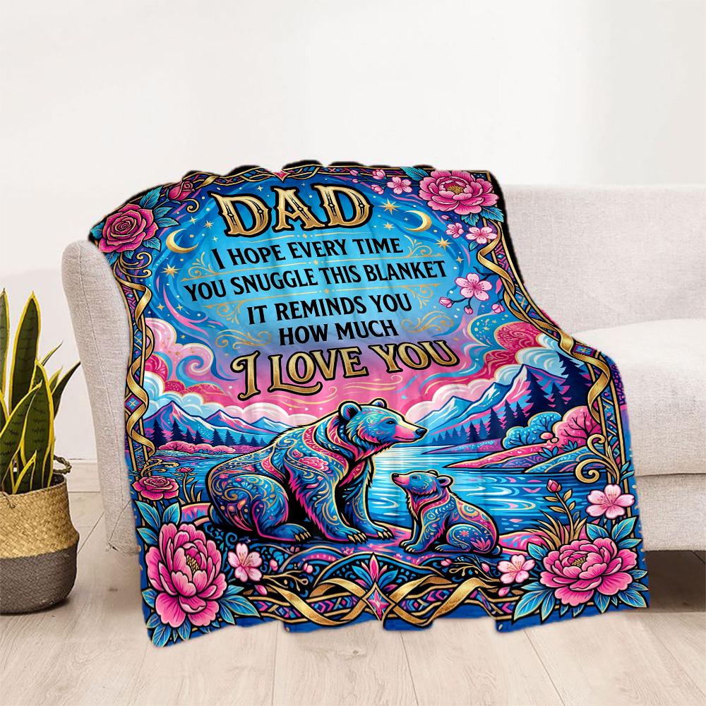 Love Letter To Dad Flannel Blanket-Soft and Suitable for Sofas,Beds,Offices,Travel,All Seasons,Great Gift for Holidays and Birthdays.