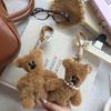 Кавайный кулон в виде медведя, жемчужные плюшевые куклы, милый брелок для ключей автомобиля, подарки