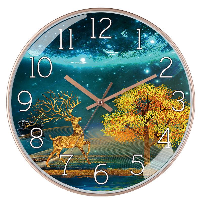 12 дюймов 30 см Гостиная Голова оленя Модный Современный Минималистичный Художественный Декор Креативные Кварцевые Часы Настенные Часы