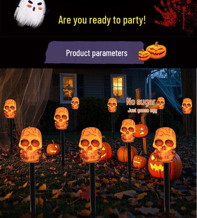 Solar LED Halloween Pumpkin Lantern for Outdoor Garden - Waterproof Decoration