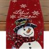 Linen Christmas Table Runner Snowman Xmas Tree Home Dining Table Cover Tablecloth 2025 Navidad Noel Christmas Decorations 2025