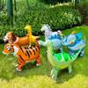 4D Cartoon Foil Balloons Elephant Stand Walking Balloon With Wheel For Kids Birthday Party Decoration Baby Shower