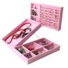 Girl Heart Pink Flannel Jewelry Storage Tray Ring Box Earrings Jewelry Display Multi-lattice Storage Tray AXYD