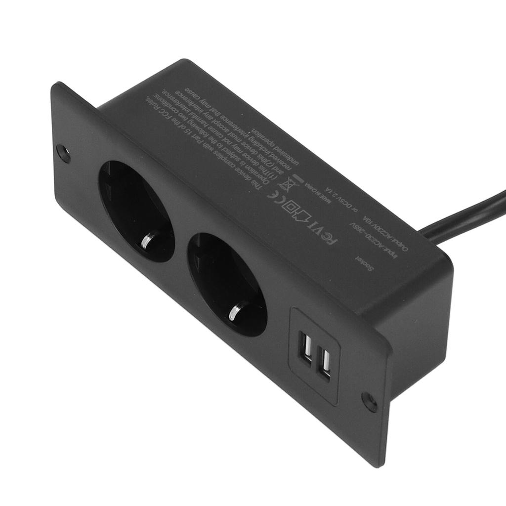 Встраиваемая розетка, 2 порта USB, 2 порта 10 А, настольная розетка, сетевой концентратор с кабелем 1,5 м.