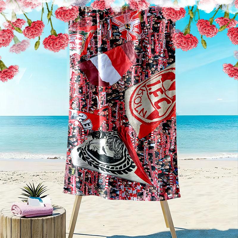 Köln FC Print Beach Towel, Large Soft Quick Dry Towel for Beach Camping Swimming