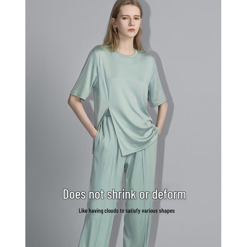 Women's Effortless Round Neck T-Shirt & Casual Pants Set