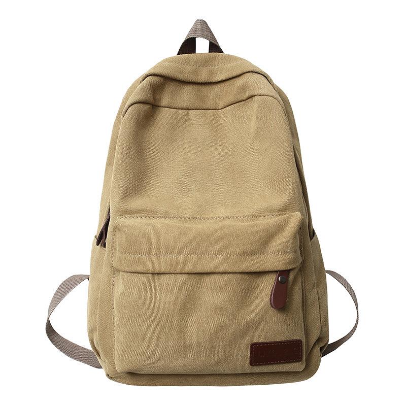 Durable Canvas Backpack, Large Capacity Backpack, Suitable For Middle School High School And College Students