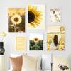 Поле Девушка Подсолнух Дерево Плакат Цветок Бабочка Печать Холст Картина Пейзаж Настенные Художественные Фотографии для Гостиной Домашний Декор