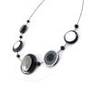 NOA [J2199] - Дизайнерское колье «Макаруны» черно-серо-белый