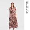 Women's French Floral Print Midi Dress