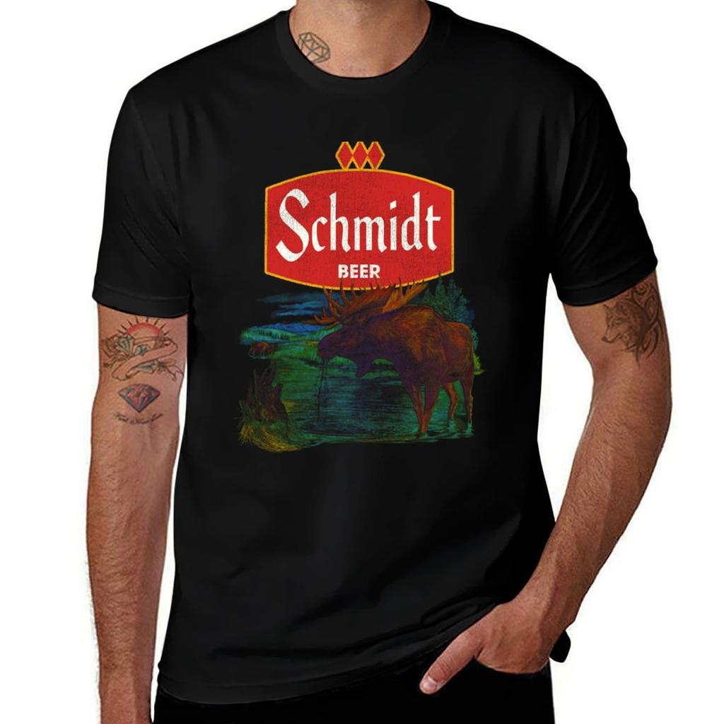 Retro Defunct Beer Nature Scene Schmidt TShirt Plus Size Lightweight Top