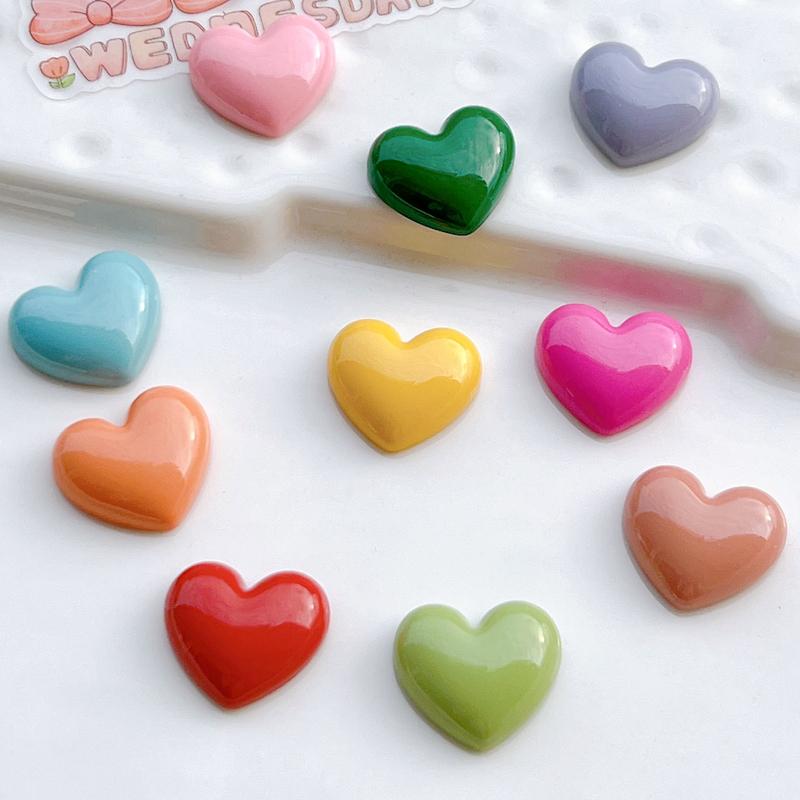 10 Pcs New Kawaii Cartoon Sweet Multicolor Peach Heart Resin Scrapbook Diy Decorative Hair Clip, Pendant Jewelry Parts A83