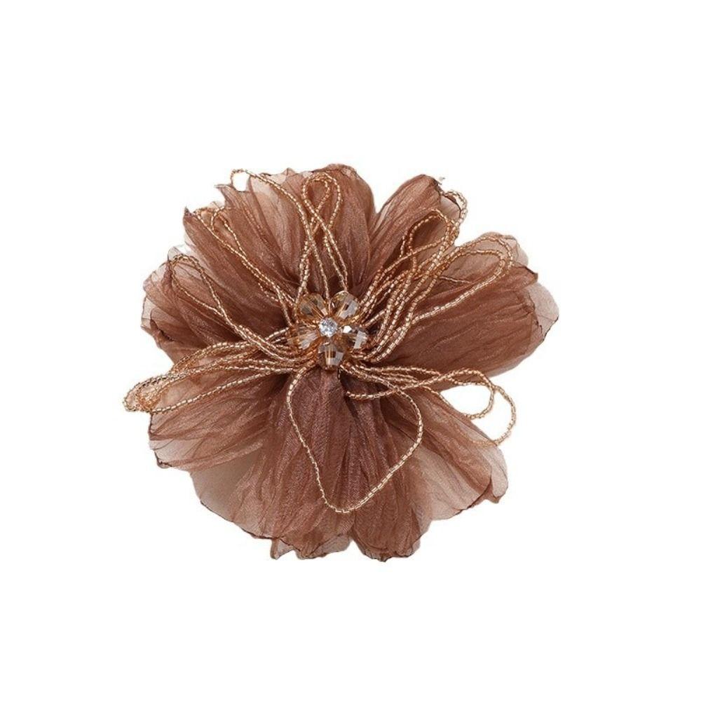 Organza Fabric Fabric Flower Corsage Beaded Flower Flower Applique Flower Patch Formal Wear
