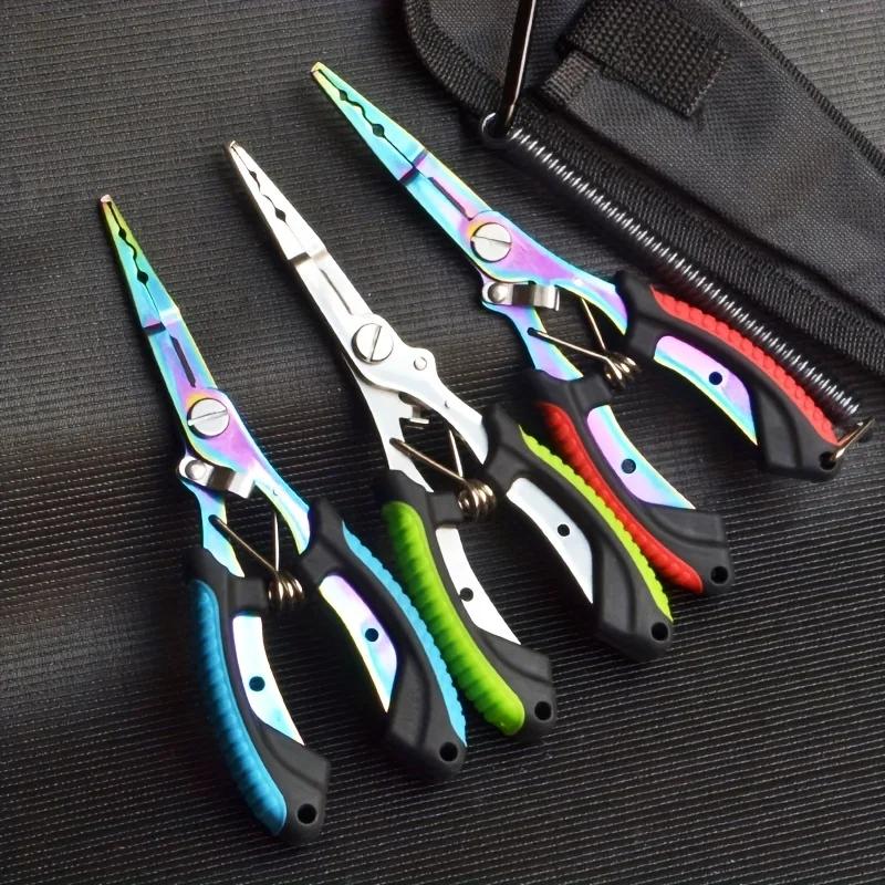 Portable Fishing Pliers Titanium Coated Stainless Steel Fish Gripper Hook Remover Cutter Multifunctional Fishing Tool