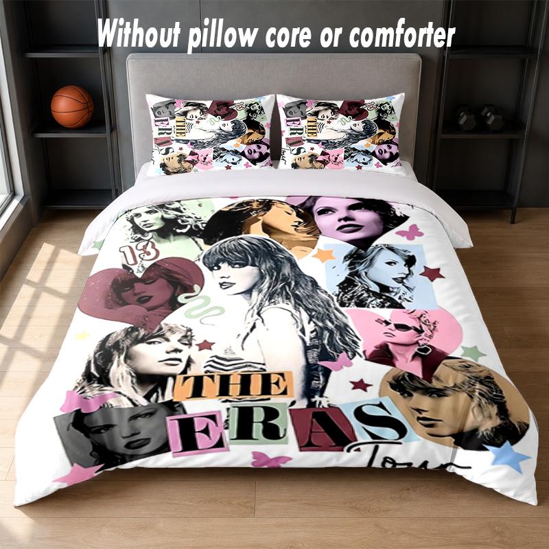 Taylor Swift Design Bed Bedding Set 1 Duvet Cover + 2 Pillowcases Soft Breathable Household Bed Linens