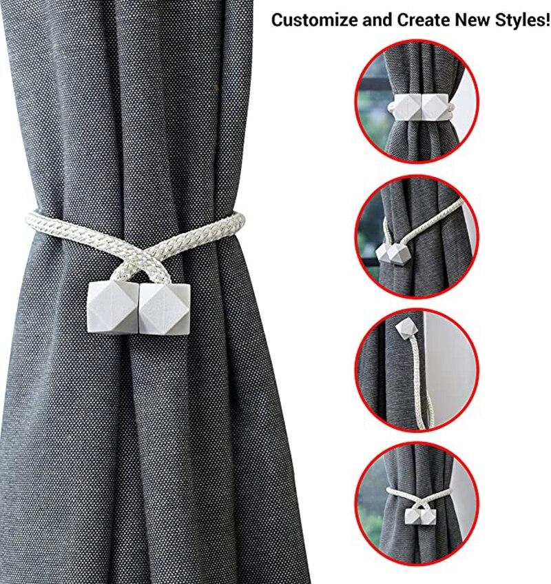 2 Pcs Curtain Tieback Multifaceted Ball Magnetic Curtains Buckle Tie Backs Shower Curtain Holder Wall Balls Home Room Accessorie
