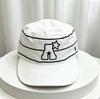 Niche independent design trendy brand embroidery letter striped cap men's and women's versatile flat-top sunshade baseball cap