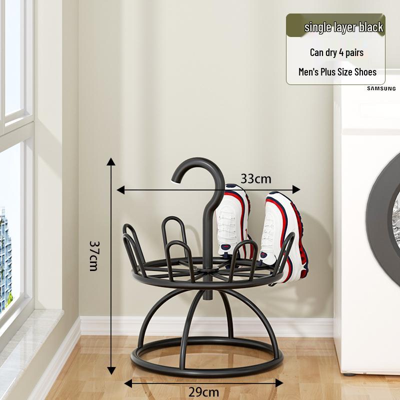 Multi-functional Floor-Standing Shoe Rack with Water Tray and Universal Wheels for Outdoor Balcony Use.