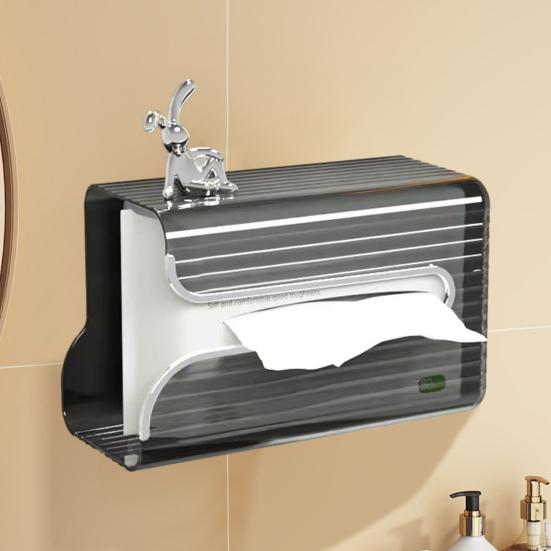 Настенный прозрачный ящик для салфеток, установка без перфорации, прозрачный держатель для туалетной бумаги большой емкости, диспенсер для салфеток для ванной и кухни