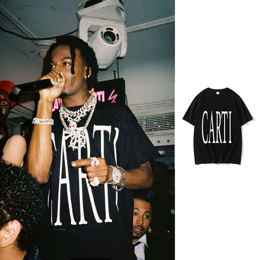 Rapper Playboi Carti T Shirt Big Font V As Seen on Carti Print Graphic T-shirt Unisex Hip Hop 100% Cotton Oversized Tees Streetwear