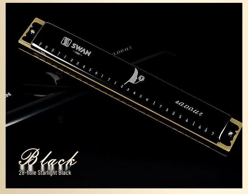 Двухязычковая губная гармоника Swan, 24 отверстия, тональность C, для начинающих, детей и студентов
