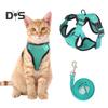 Кошачья шлейка и поводок для прогулок, регулируемый, устойчивый к побегу, жилет для котят, шлейка со светоотражающими полосками для котят средних и больших размеров