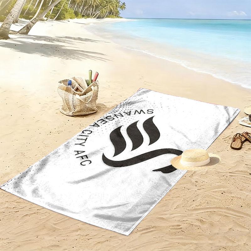 Пляжное полотенце Swansea City AFC, Большое, Мягкое, Быстросохнущее, для Пляжа, Кемпинга, Плавания