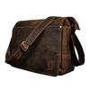 Mens Real Leather Retro Briefcase Single Shoulder Design Bag Messenger Crossbody Bag