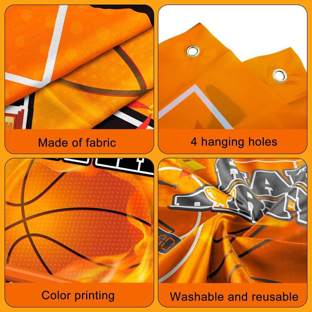 Basketball Backdrop, 71''x43'' Basketball Happy Birthday Backdrop, Basketball Birthday Backdrop & Basketball Party Backdrop