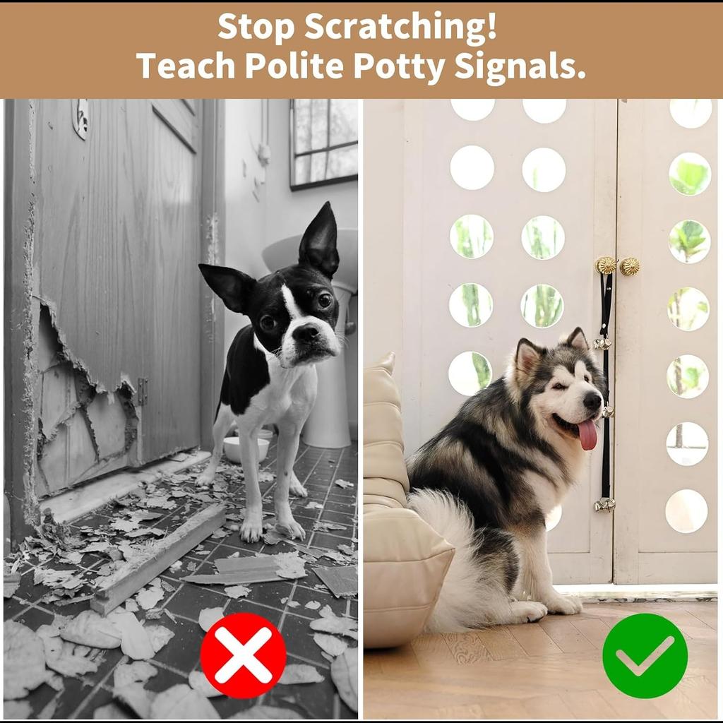 Puppy Bells Dog Doorbells for Door Knob/Potty Training/Go Outside-Dog Bells for Puppies Dogs Pet Cat for Dog Lovers-3 Snaps for Length Adjustment