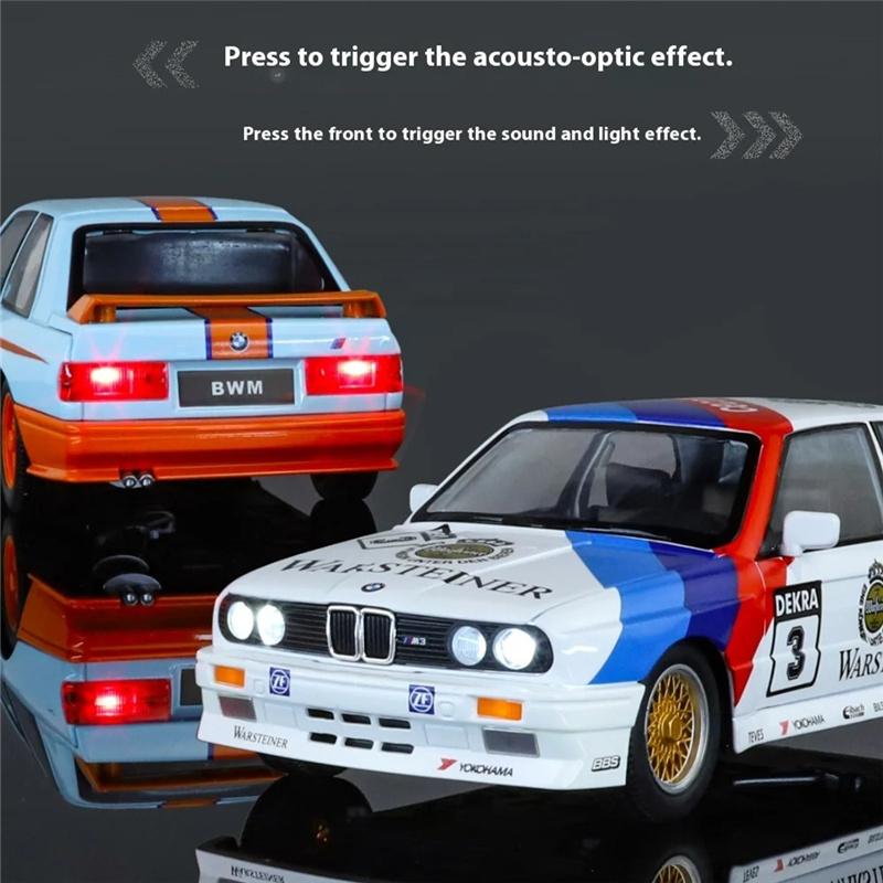 1/24 масштаб BMW M3 Sport EVO сплав спортивная модель автомобиля литые металлические трековые гоночные машины транспортные средства модель звук свет имитация детская игрушка подарок