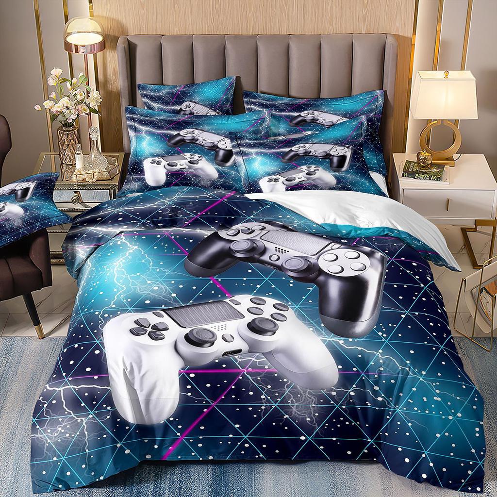 3D Gamepad Bedding Set Microfiber Quilt Cover Three-Piece Set