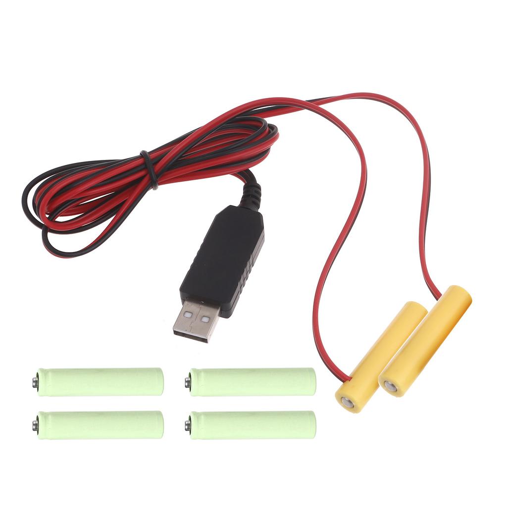 USB To 1.5V 3V 4.5V 6V Dummy Battery Power Cable for LR03 AAA Battery Eliminators for LED Light Radios Toy Clocks