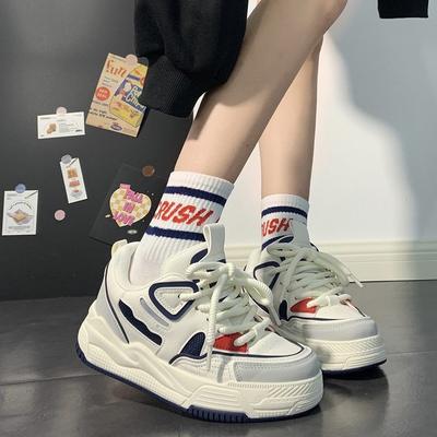 Маленький красный человек Американские ретро маленькие белые туфли осень-зима 2024 года обувь новый тренд нишевая оригинальная женская обувь повседневная обувь для скейтбординга