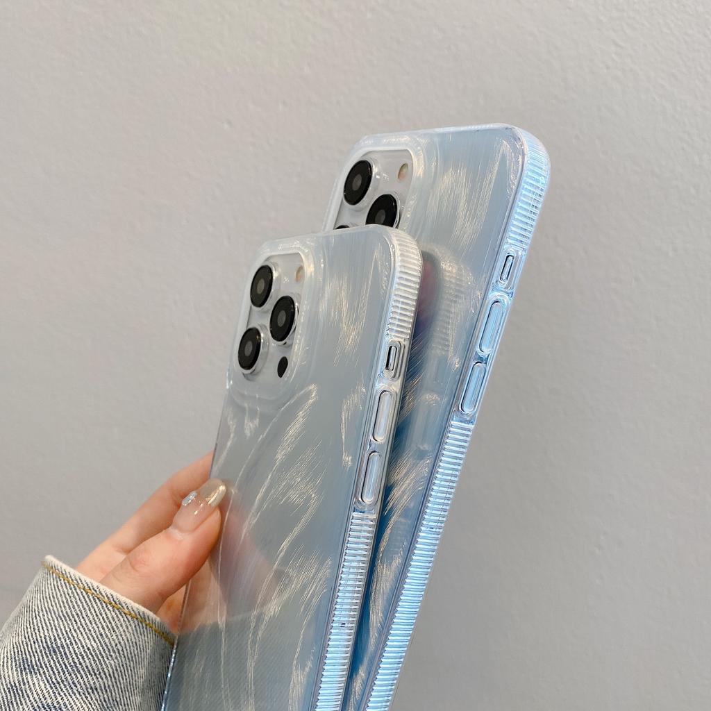 Подходит для Apple 15Pro Laser Feather Shell Защитный чехол IPhone14 Silver Hard Shell X 16 Мягкий край Чехол для мобильного телефона