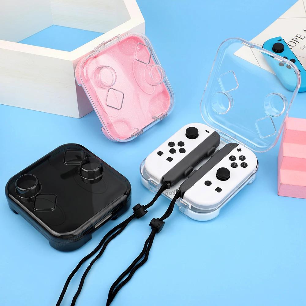 НОВЫЙ 4 ЦВЕТА Прозрачный чехол для NS Switch/OLED Joy-cons Ручка Коробка для хранения для Joycons Пылезащитный прозрачный защитный чехол