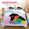Barbapapa Pattern Bedding Home Decoration Birthday Gift ( 1 duvet cover + 2 pillowcase, without core),fan merchandise.