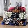 Everton de Viña del Mar Football Club Player Collage Logo Print Soft Flannel Throw Blanket Blue Yellow Warm Sofa Bed Cover For Soccer Fans