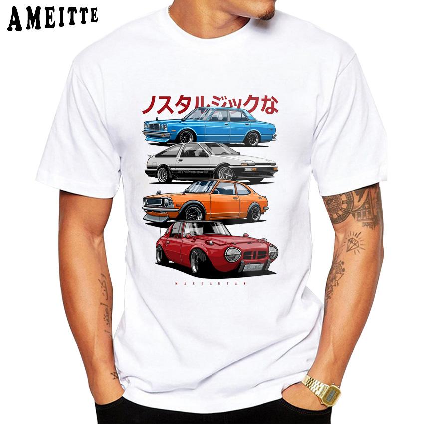 Футболка Harajuku JDM Legend Car Летняя мужская с коротким рукавом Водительская футболка с японскими автомобилями Спортивная футболка Крутая футболка для парня Гонки Повседневные футболки Топы