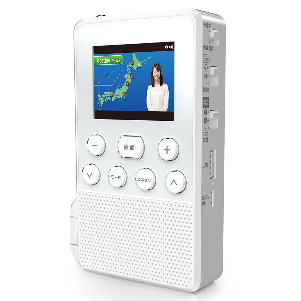 Телевизор/Радио STAYER One-Seg, Белый, SH-GDHT-WH, Совместимость с USB/Рукояткой/Батареями