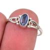 Натуральный кианит драгоценный камень ручной работы 925 стерлинговое серебро ювелирное кольцо размер 7 m0E87