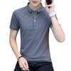 Весенняя хлопковая рубашка поло для мужчин, деловая, повседневная, свободная, с вышитыми лацканами, мужская футболка с коротким рукавом 