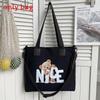 Oxford Canvas Tote Bag For Women With Letter Print Soft Shoulder Daily Use