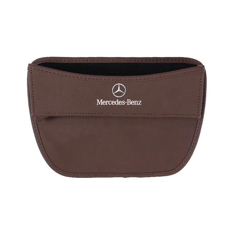 FLT2 2025 Hot 1Pcs Leather Car Seat Storage Bag Gap Organizer Box For Mercedes Benz AMG W204 W205 W203 W211 W212 W213 W201 W210 W124
