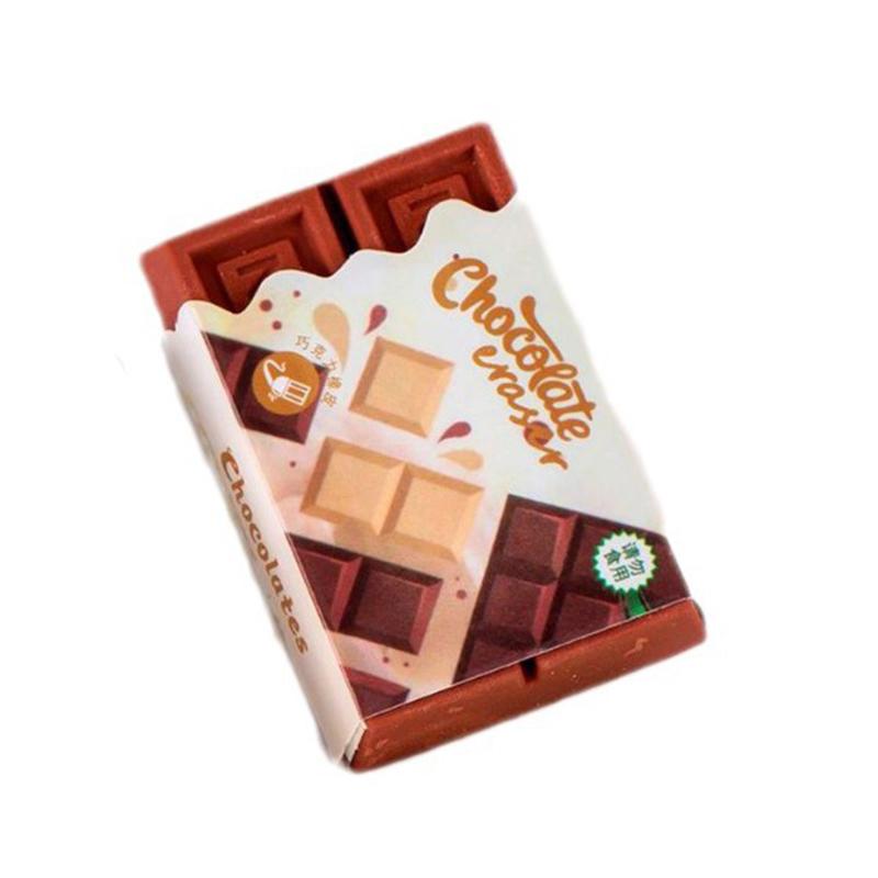 1 Piece Cute Kawaii Candy Color Rubber Fun Creative Chocolate Eraser For Kids Novelty Stationery Office School Supplies