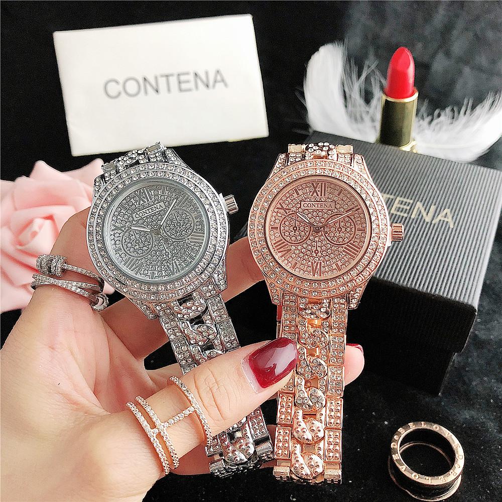 CONTENA Women Watches Fashion Rose Gold Silver Luxury Lady Watch For Women Quartz Wristwatch