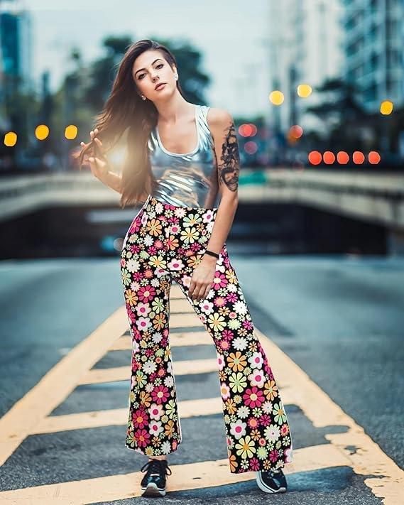 Chengjia Hippie Carnival Costume - Pants + Accessories Size S