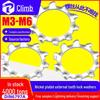 Nickel-Plated Iron External Tooth Lock Washer, Gear-Shaped, Sizes M3-M6