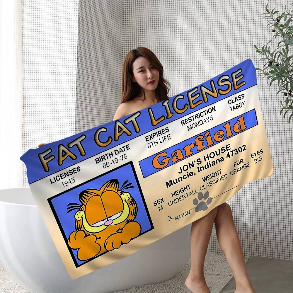 Cute Anime G-Garfields Cat Big Microfiber Beach Towels Quick Dry Towel Sand Beach Towels Pool Towel For Travel Swim Pool Yoga
