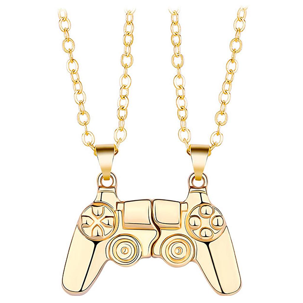 Магнитное ожерелье для пар, ожерелье из металлического сплава с подвеской в ​​виде геймпада, игровая консоль